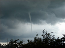 Funnel cloud near Burscough, Lancashire (pic courtesy of Mike Ellison)