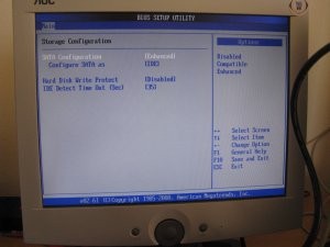 Changing BIOS HDD settings