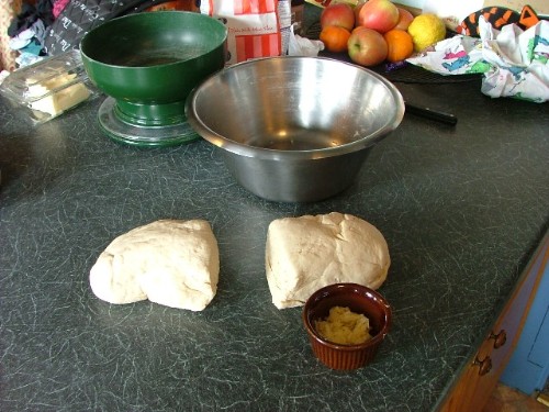 Divided Dough with Crushed Garlic