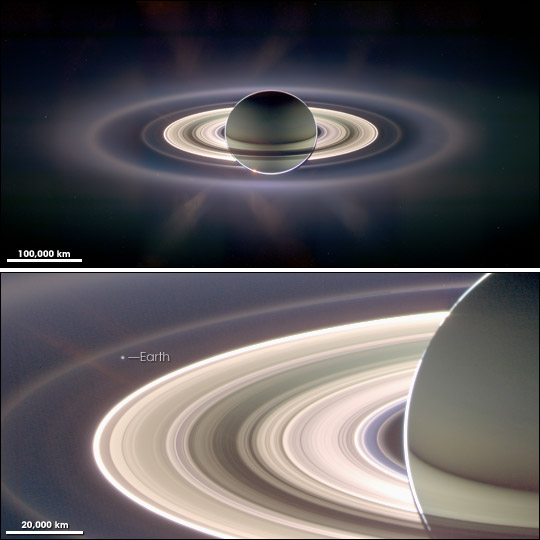 Earth, from the vicinity of Saturn. Picture taken by the Spacecraft Cassini as it flies by Saturn. Source: NASA